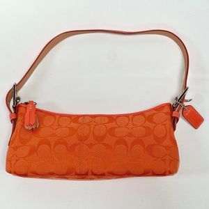 COACH Signature East/West Demi Baguette Bag | Tangerine (Orange) 🍊 Rare!